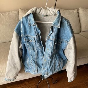 Denim and jersey jacket